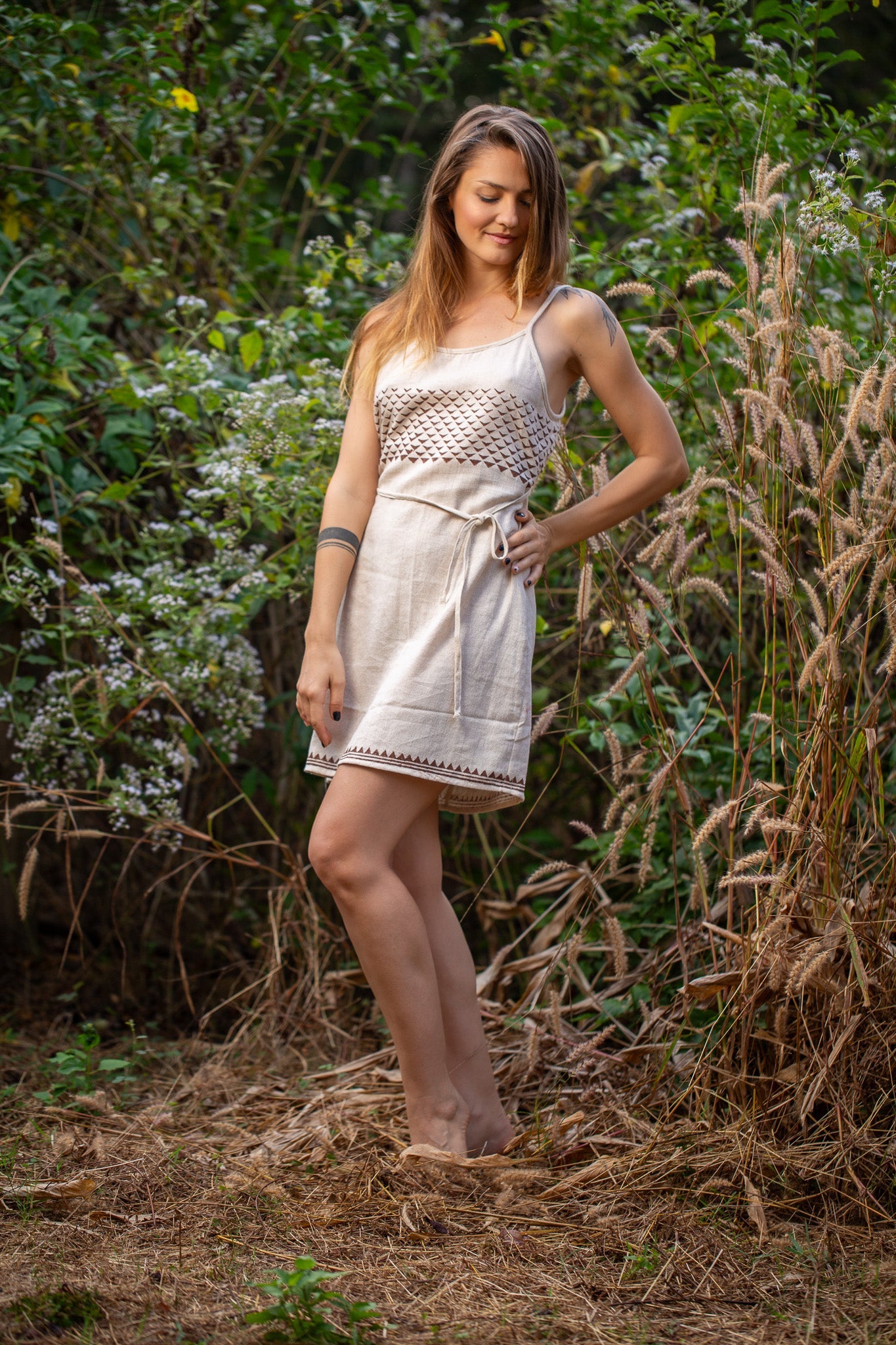 Sarasvi short dress - Earth