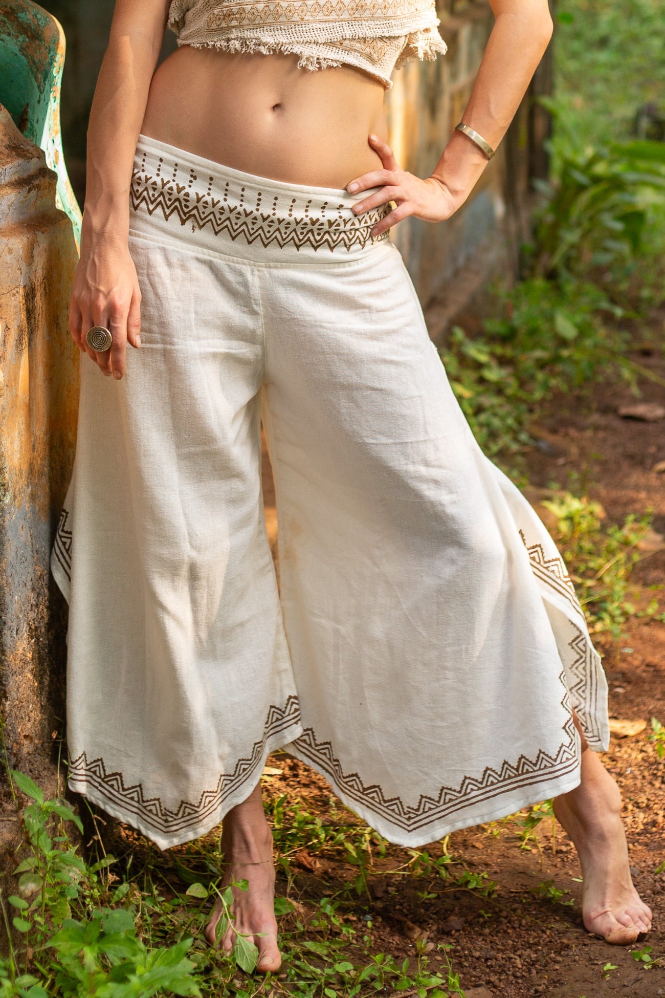 Medusa Palazzo Pants - Natural