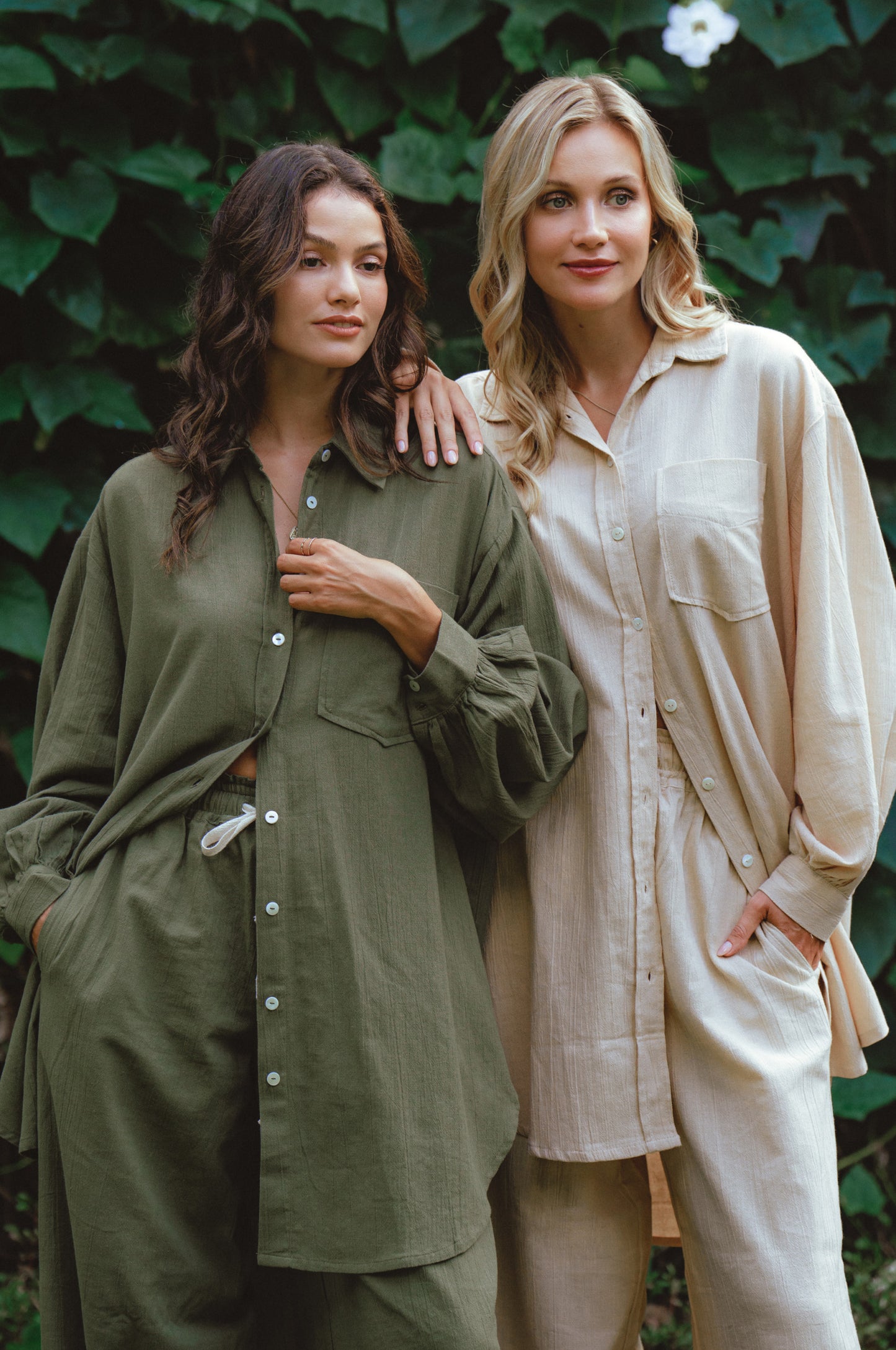 Calin Long Sleeve Oversized Shirt - Sage