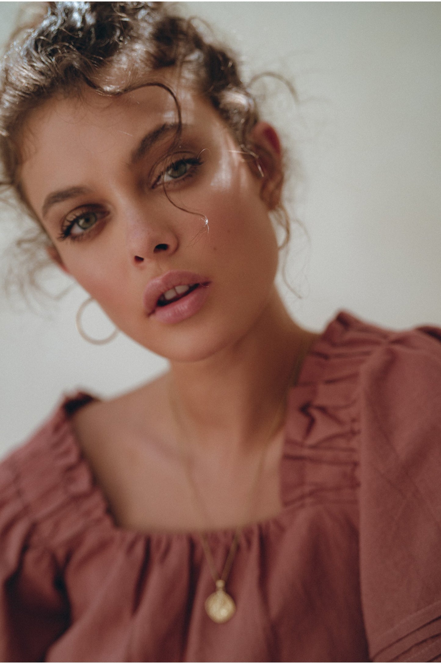 Estelle Linen Top - Rose