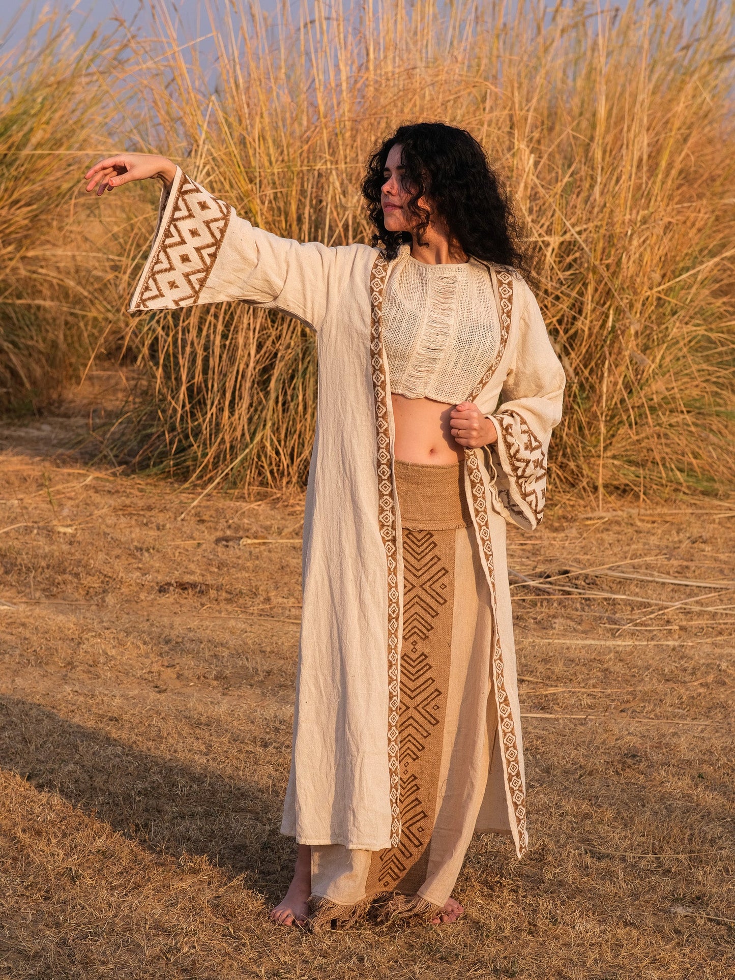 Lily and Lotus Forest Dweller Kimono - Earth
