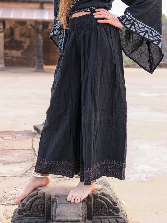Medusa Palazzo Pants - Black