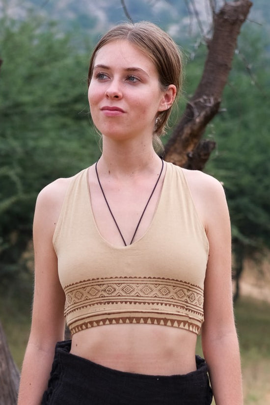 Lily and Lotus Mandala Crop Top - Natural
