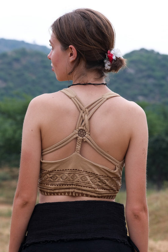 Lily and Lotus Mandala Crop Top - Natural