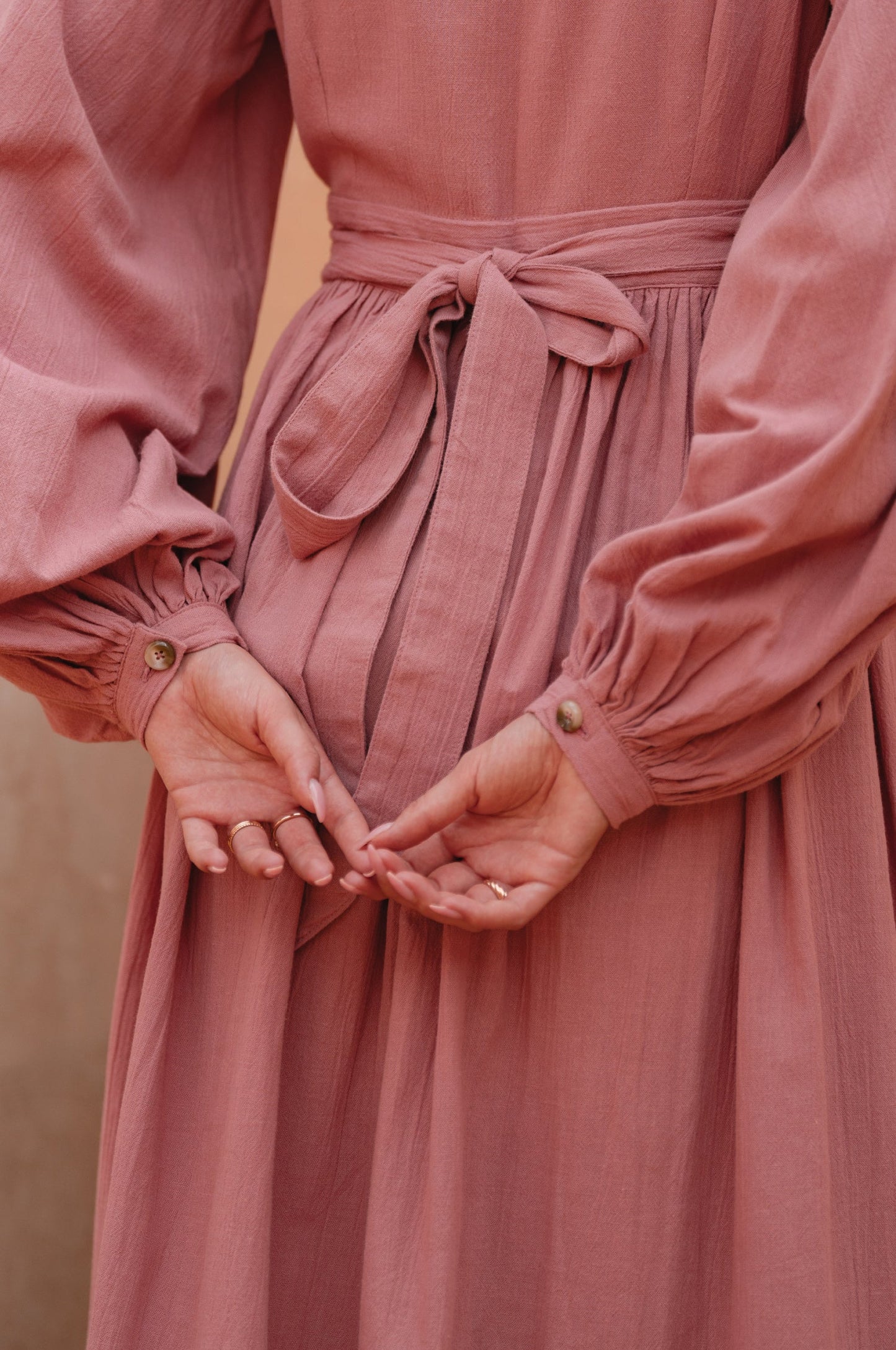 Emerie Long Sleeve Wrap Dress - Pink