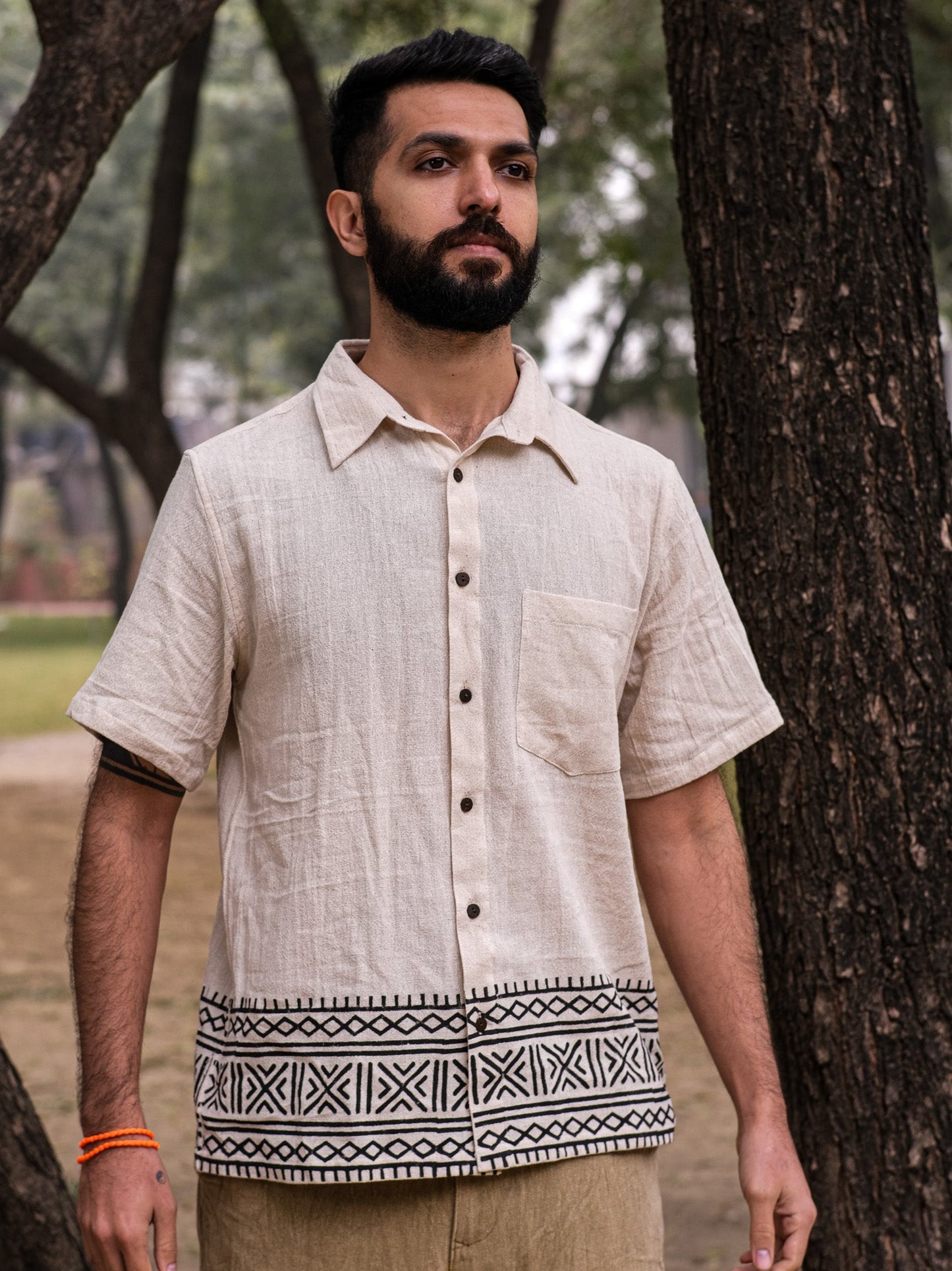 Unisex Flora and Fauna Shirt - Natural