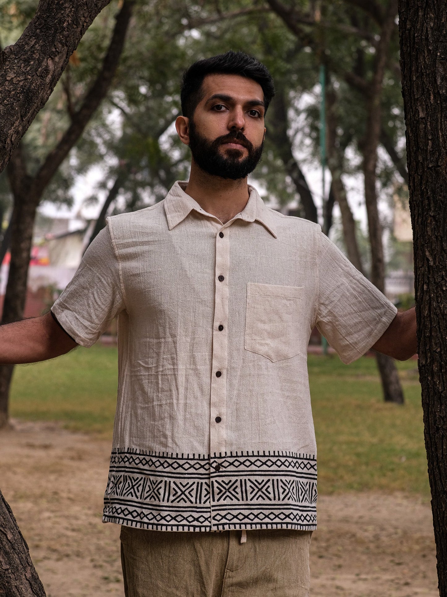 Unisex Flora and Fauna Shirt - Natural